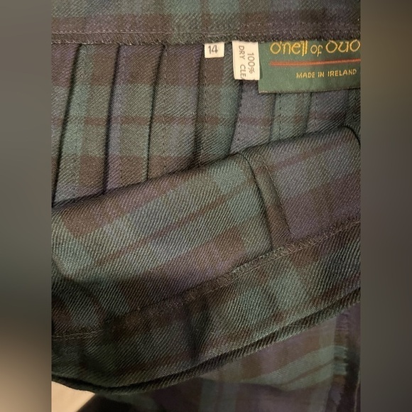 KILT. O’Neil of Dublin wool blue & green pleated skirt sz 12 St. Patrick’s Day - Picture 11 of 16